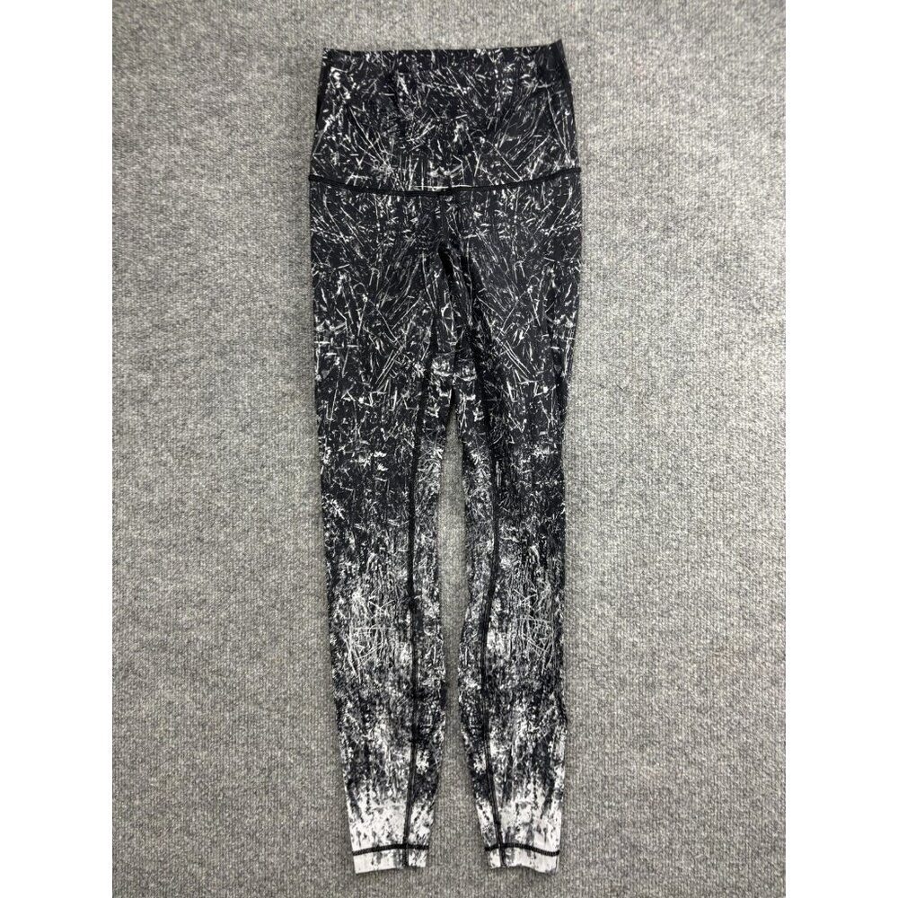 Lululemon‎ Leggings Womens 4 Black Ombre Print Ankle Yoga Pants Athletic Workout